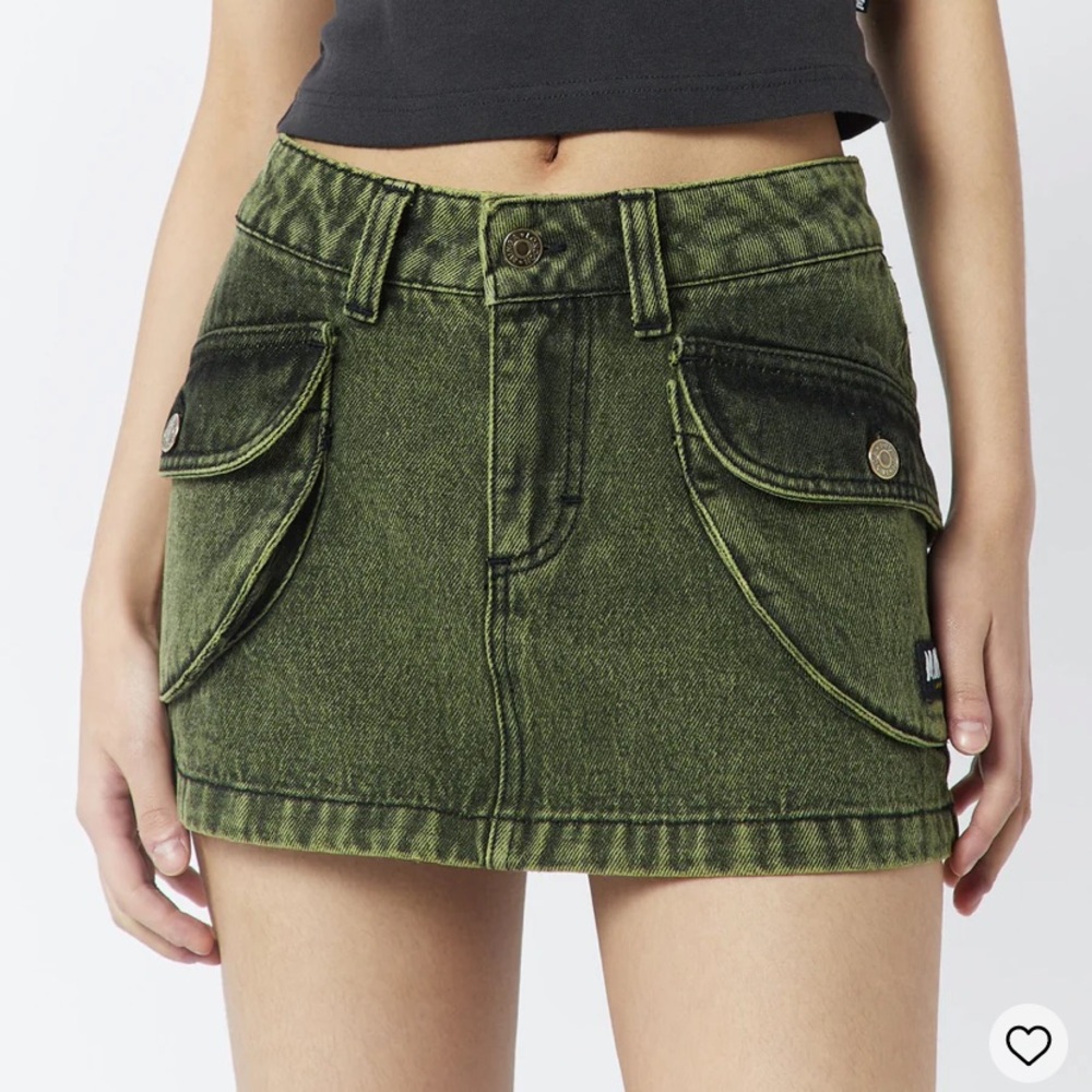 Minga London Ashley washed green mini cargo skirt size 28